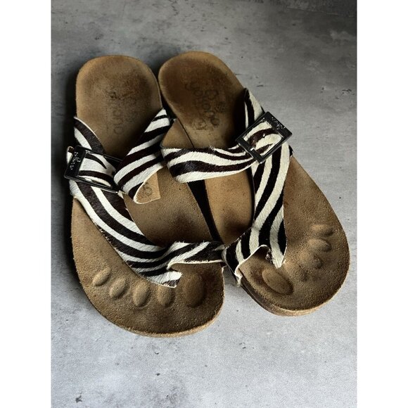 Yokono Shoes - Yokono Calf Hair Animal Print Ibiza Zebra Sandals 7.5
